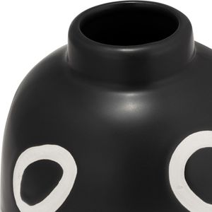 CER, 9"H FUNKY BUBBLE FLOWER VASE, BLACK/WHITE 3