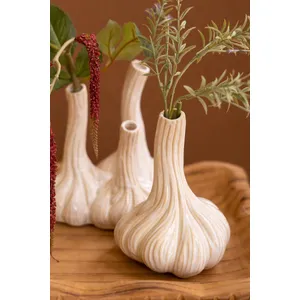 Set of 2 Ceramic Garlic Bud Vases 3