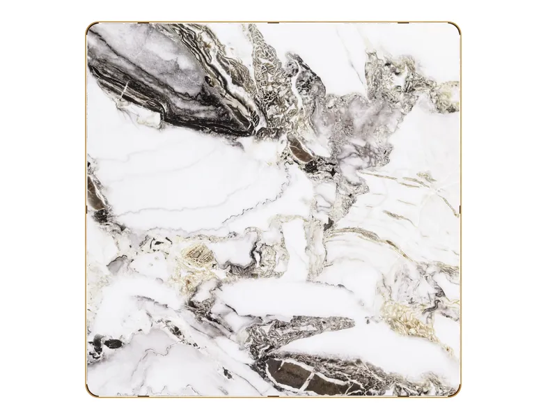 Caliza Dining Table White & Gold 7