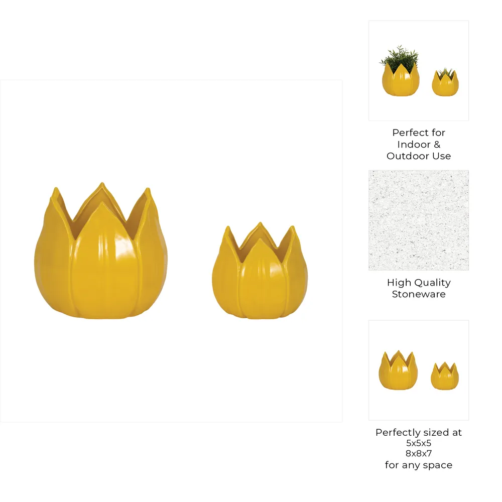 GENTRYWIND SET OF 2 YELLOW PLANTER 7 (IN)