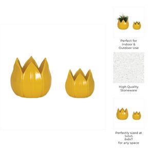 GENTRYWIND SET OF 2 YELLOW PLANTER 7 (IN) 10