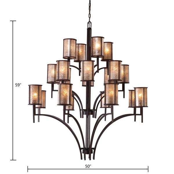 Barringer 50'' Wide 20-Light Chandelier - Aged Bronze