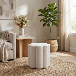 DIGBYRUN WHITE OTTOMAN 18 (IN) 2