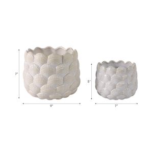 HARKENCREST SET OF 2 WHITE PLANTER 8 (IN) 10