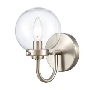 Fairbanks 8.5'' High 1-Light Sconce - Brushed Nickel and Clear 3