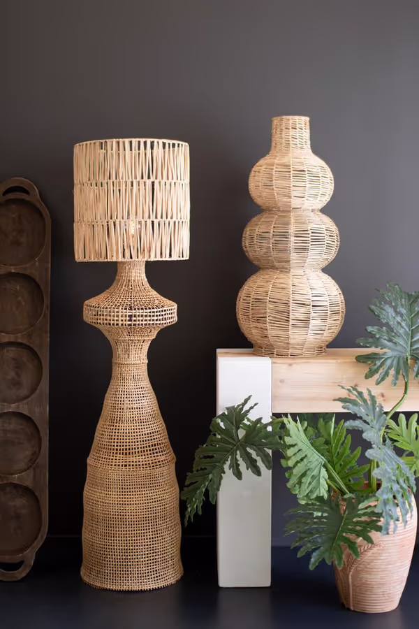 Rattan Floor Lamp with Shade