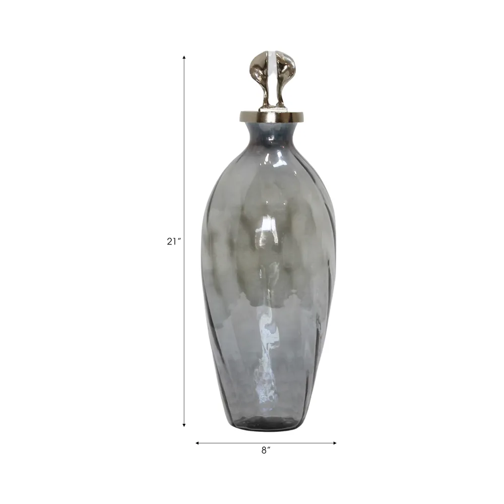 FORDHAMDALE GRAY GLASS VASE 21 (IN)