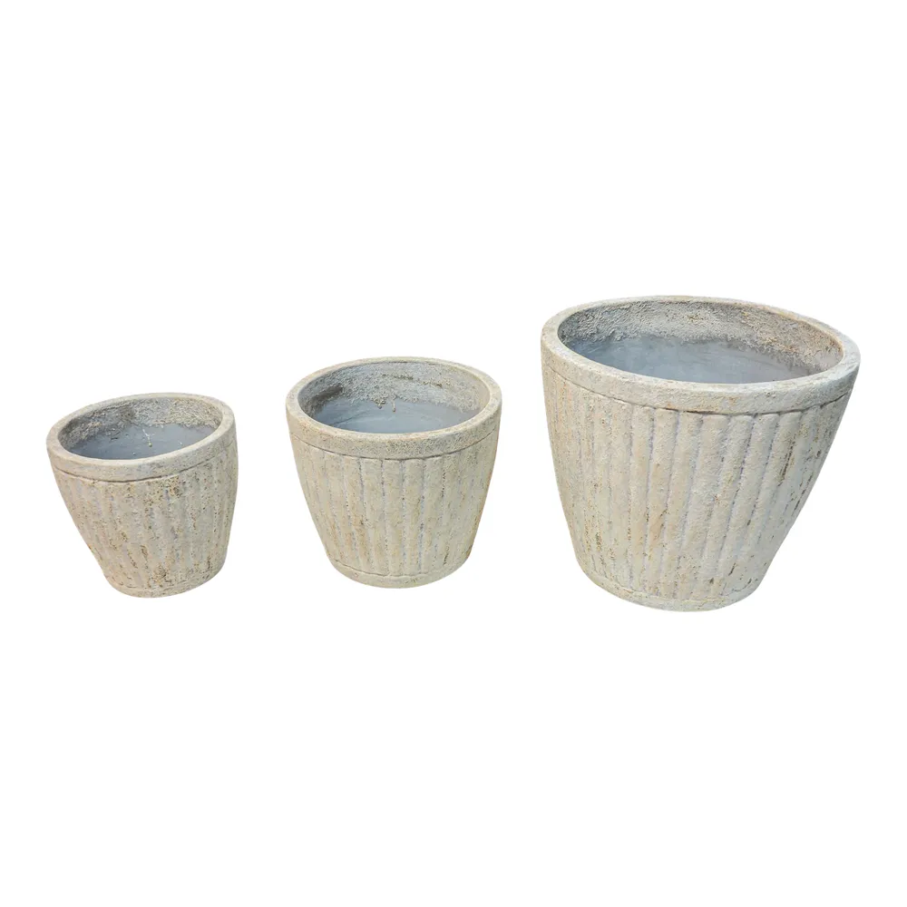 DUFFYLAKE SET OF 3 TAN PLANTER 13 (IN)