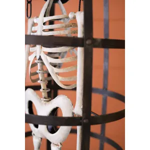 Metal Halloween Skeleton in a Cage 6