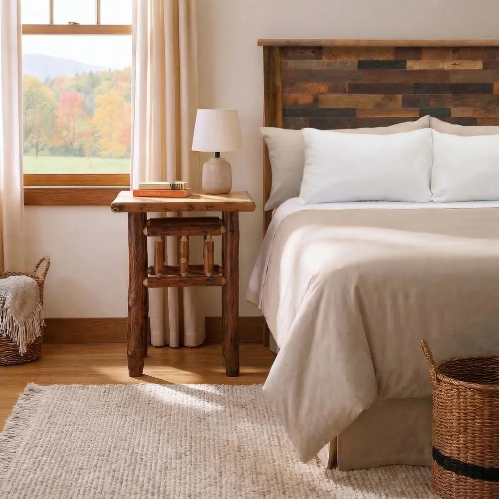 Hickory Log Open Nightstand - Espresso