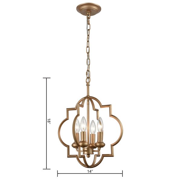 Chandette 14'' Wide 4-Light Chandelier - Matte Gold