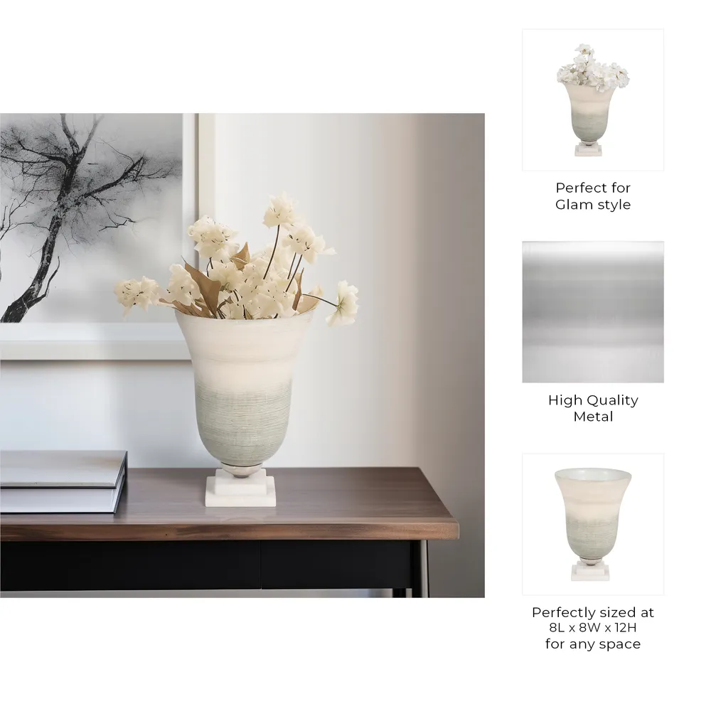 ERWINLAND WHITE GLASS VASE 12 (IN)
