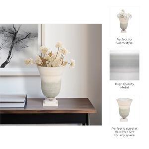 ERWINLAND WHITE GLASS VASE 12 (IN) 11