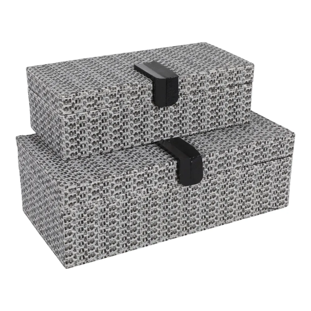 BECKETTLAKE SET OF 2 BLACK BOXES 5 (IN)