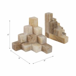 GARLANDSIDE SET OF 2 TAN BOOKENDS 6 (IN) 8