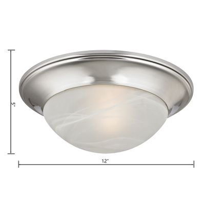 Fluor 12'' Wide 1-Light Flush Mount - Brushed Nickel