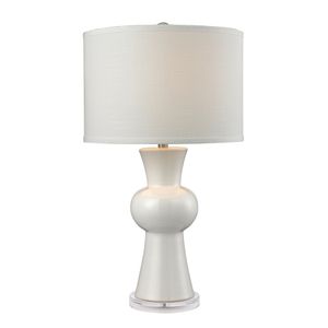 White Ceramic 28'' High 1-Light Table Lamp - Gloss White 1