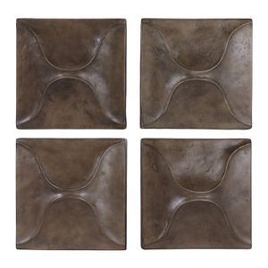 HESTONCROSS SET OF 4 BROWN WALL SCULPTURES 28 (IN) 1