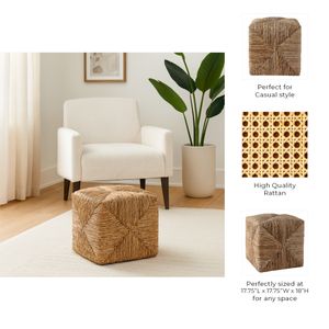ERINWELL BROWN OTTOMAN 18 (IN) 10