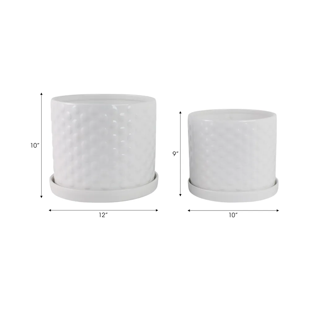 DECKERFORD SET OF 2 WHITE PLANTER 10 (IN)