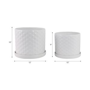 DECKERFORD SET OF 2 WHITE PLANTER 10 (IN) 9