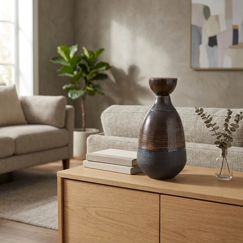 CARLINFIELD BROWN VASE 12 (IN)