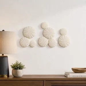 TODDMILL SET OF 3 WHITE WALL SCULPTURES 13 (IN) 8