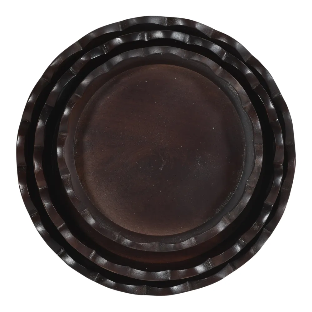BARRONRIDGE SET OF 3 BROWN TRAY 4 (IN)