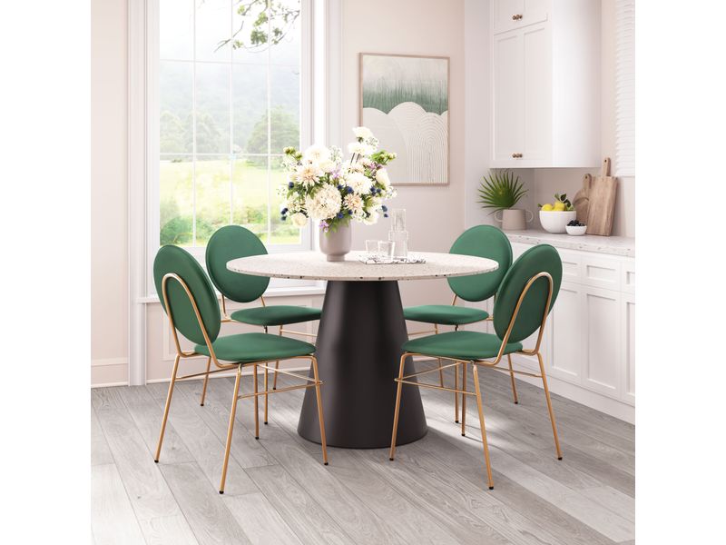 Odessa Dining Chair Green & Gold 10