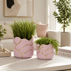 BRIGHTONROSE SET OF 2 PINK PLANTER 7 (IN) 11