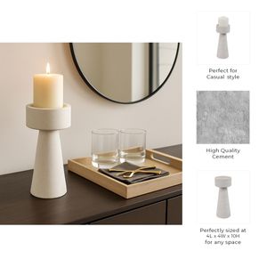 CARLIN WHITE CANDLE HOLDER 10 (IN) 10