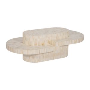 WOOD, 49" CARVED INLAY COFFEE TABLE, NATURAL 3