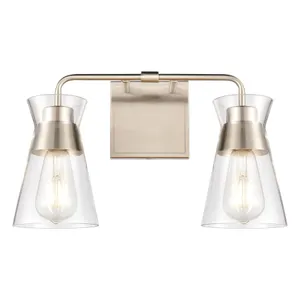 Brookville 15″ Wide 2-Light Vanity Light - Satin Nickel 1