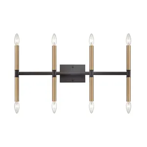 Notre Dame 13'' High 8-Light Bath Bar - Oil Rubbed Bronze and Gold 1