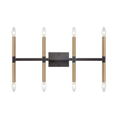 Notre Dame 13'' High 8-Light Bath Bar - Oil Rubbed Bronze and Gold