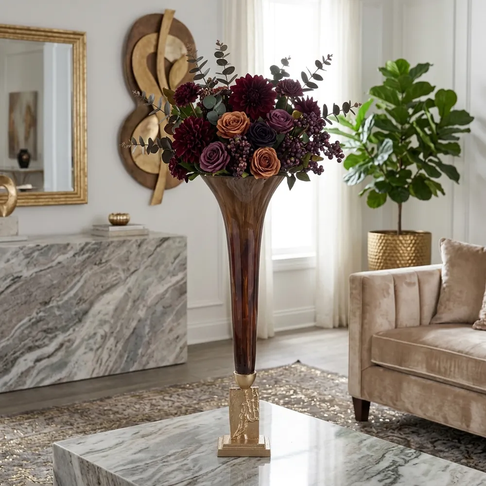 ATLASMILL BRONZE GLASS VASE 31 (IN)