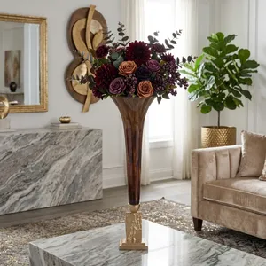 ATLASMILL BRONZE GLASS VASE 31 (IN) 2