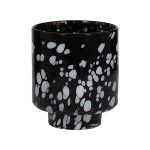 BAKERWOOD BLACK GLASS VASE 8 (IN) 1