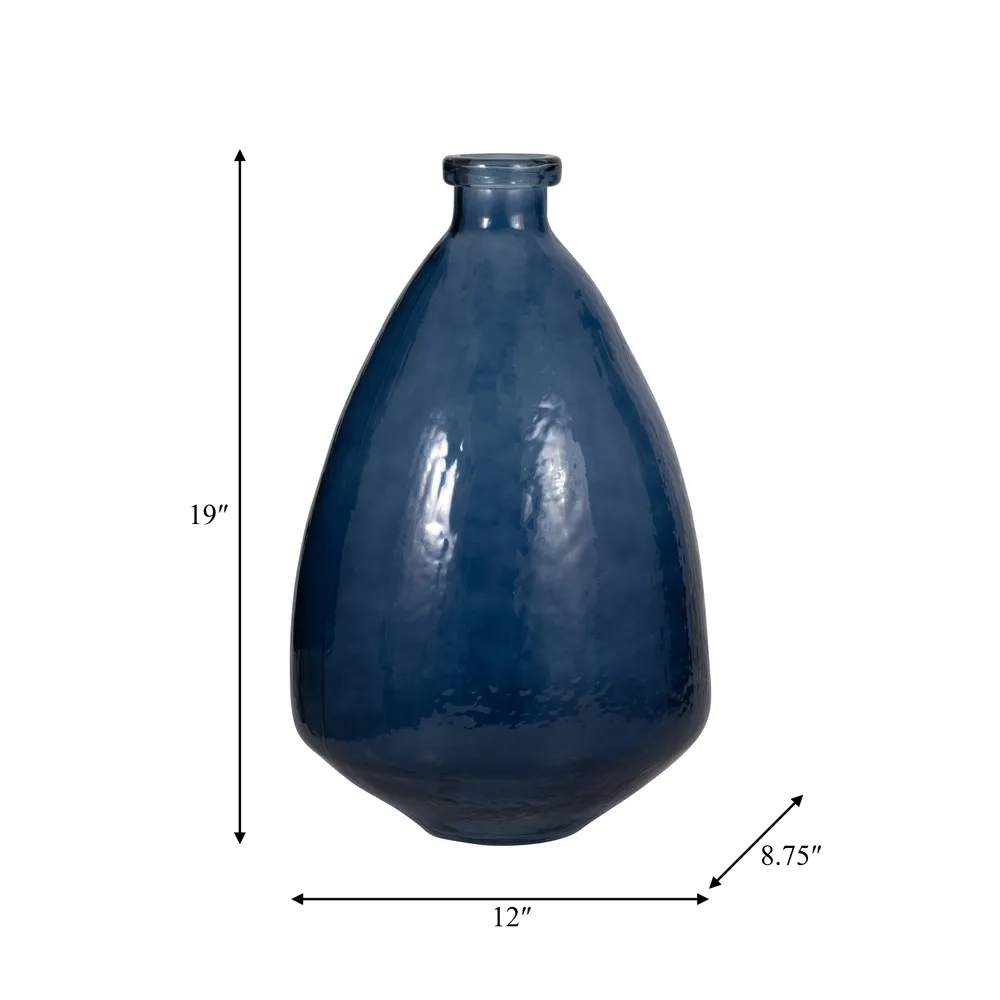 SUTTONWORTH BLUE GLASS VASE 19 (IN)