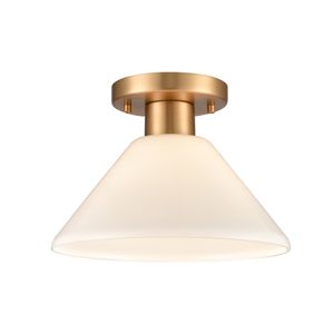 Vivica 10'' Wide 1-Light Flush Mount - Brushed Gold and Opal 1