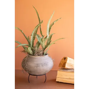 Black Clay Urn on an Iron Stand 1