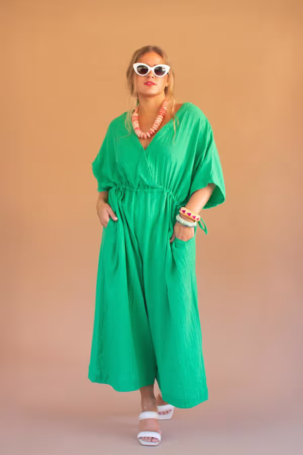 Jumper with Drawstring Waist / Kale
