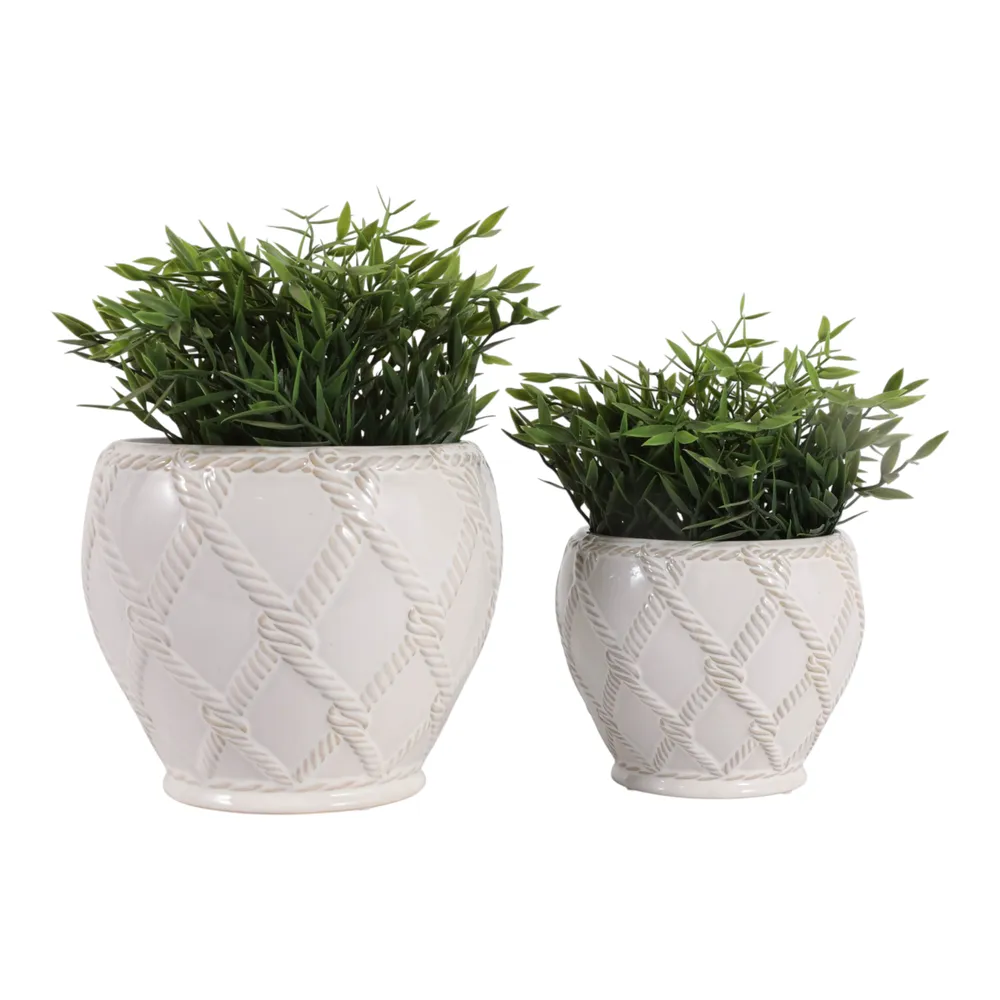 HARDWICKGATE SET OF 2 IVORY PLANTER 7 (IN)