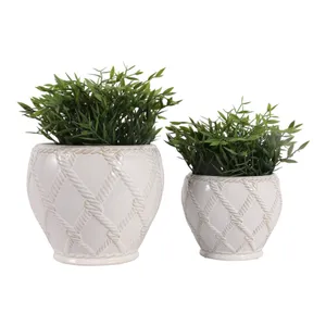 HARDWICKGATE SET OF 2 IVORY PLANTER 7 (IN) 3