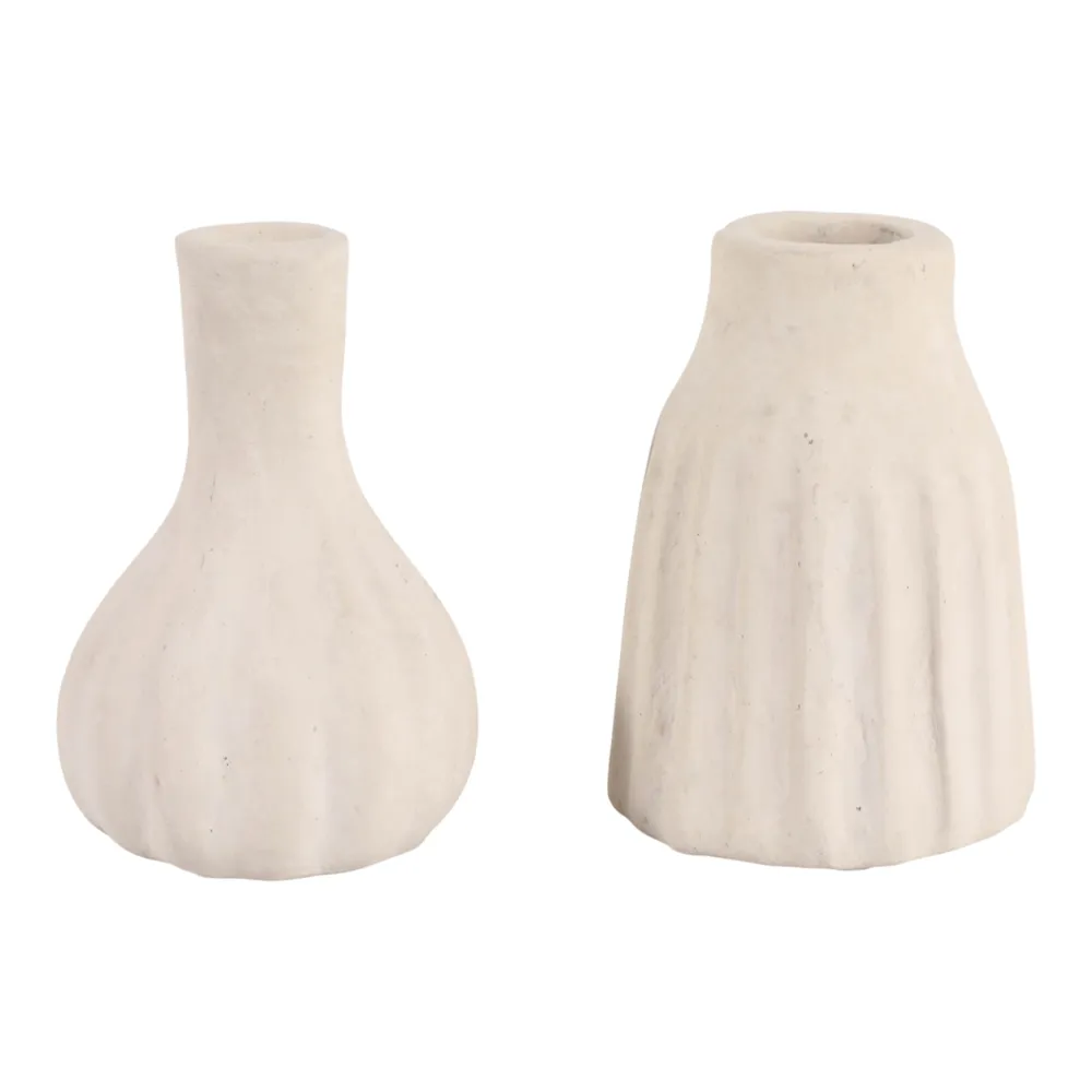 DOVERMORE SET OF 2 IVORY VASES 7 (IN)