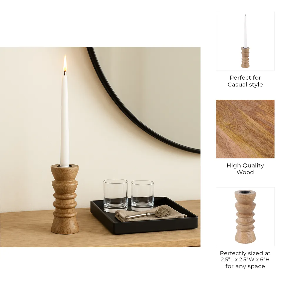 BREEVIEW TAN CANDLE HOLDER 6 (IN)