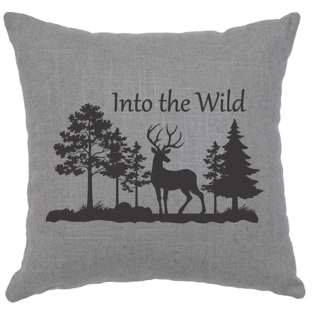 Image Pillow - Into Wild - Linen Gray