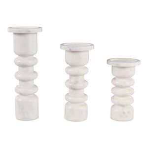 STONERIDGE SET OF 3 WHITE CANDLESTICK 12 (IN) 5