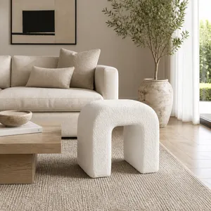 HUTTONMILL WHITE OTTOMAN 18 (IN) 10