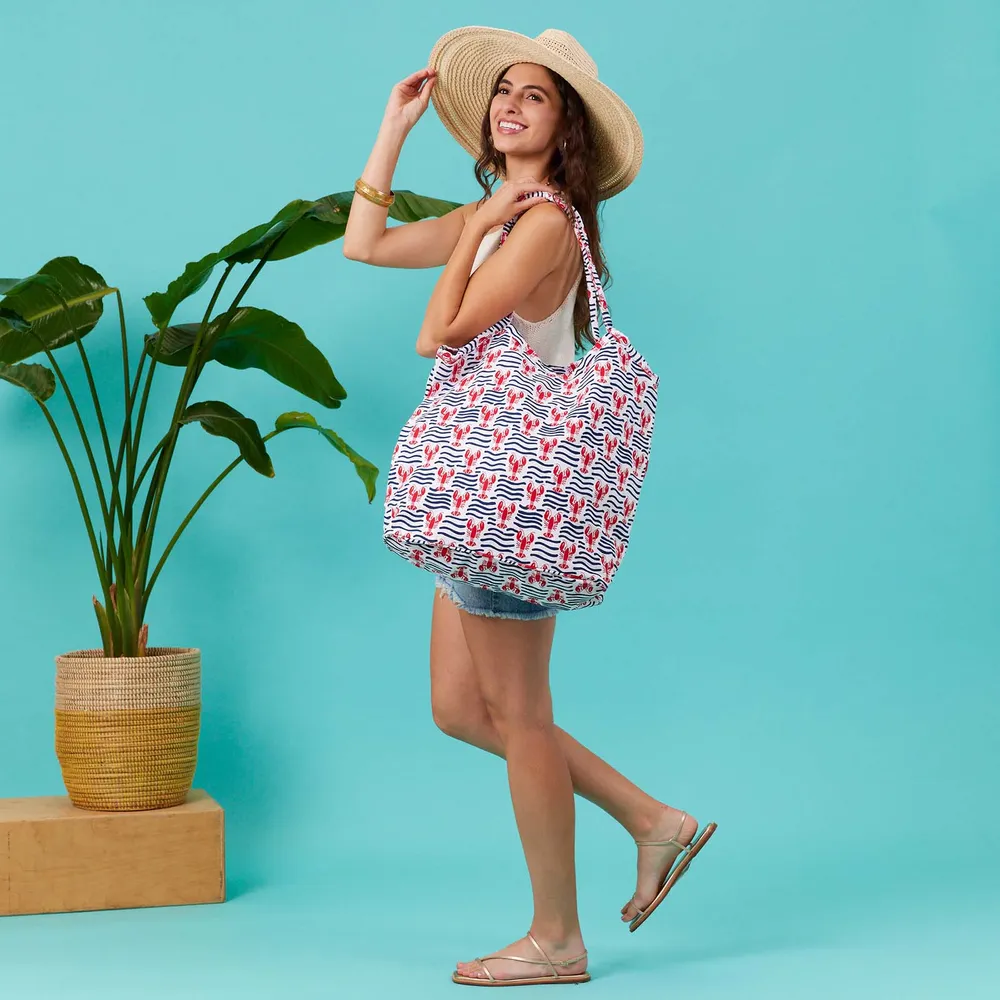 Lobster Waves Canvas Bucket Bag